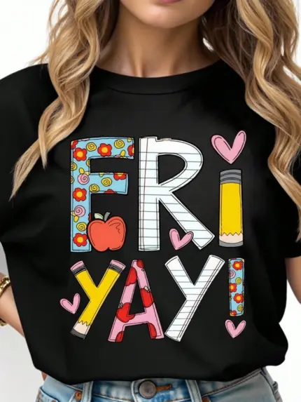 Plus Size Black Graphic T-Shirt