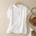 Plus Size Ladies Blouse Short Sleeve Chic Style for Summer