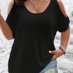 Plus Size Cold Shoulder T-Shirt for Women
