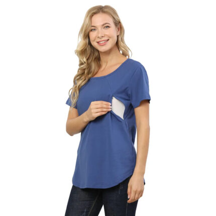 Plus Size Summer Maternity T Shirt Short Sleeve Breastfeeding Clothes