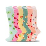 Floral Compression Socks 6-Pack Knee Support for Women