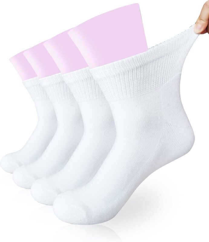 Women Compression Socks for Swollen Feet & Edema Relief, 4 Pairs