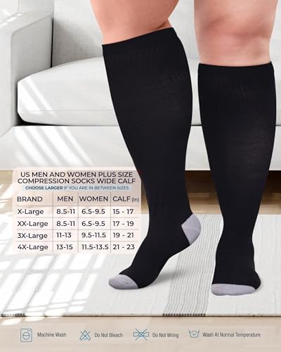 plus size bamboo compression socks wide calf