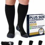 Pembrook Plus Size Compression Socks 20-30mmHg Wide Calf 3-Pack