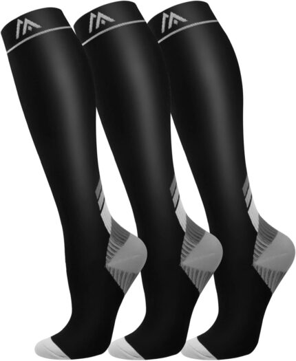 FuelMeFoot Copper Compression Socks 3-Pack for Men & Women