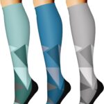 CHARMKING Compression Socks 15-20 mmHg 3-Pack for Men & Women