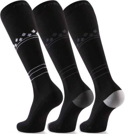 FITRELL 20-30mmHg Compression Socks for Men & Women 3 Pairs