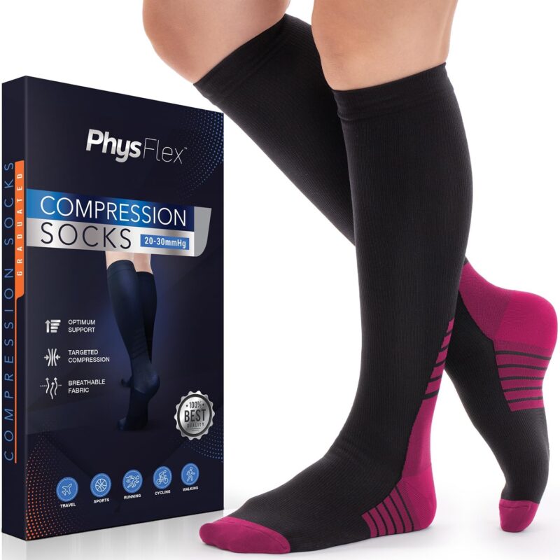 PhysFlex Compression Socks 20-30 mmHg