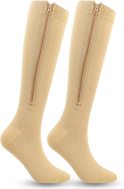 Eohak Zipper Compression Socks 15-20 mmHg for Swelling Relief