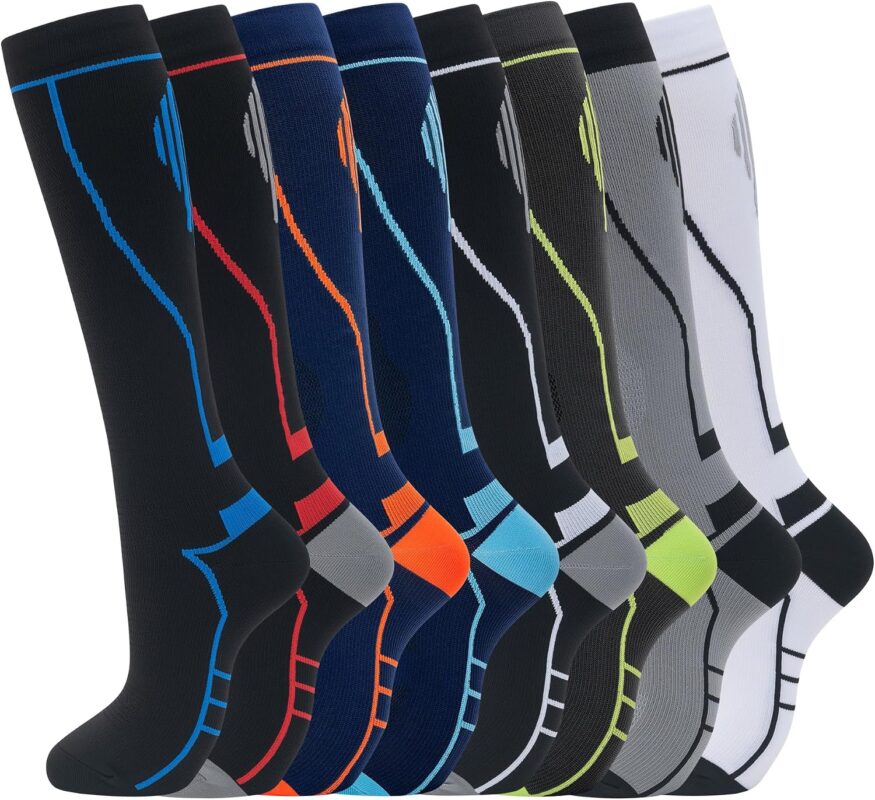 hello momoya Compression Socks 8 Pairs Knee High Support Pack