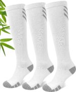 JODUCE Bamboo Compression Socks 15-20 mmHg Knee High 3 Pairs for Men Women - Image 2