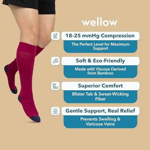 Wellow knee high compression socks