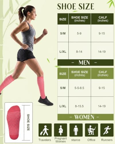 15-20 mmHg bamboo compression socks