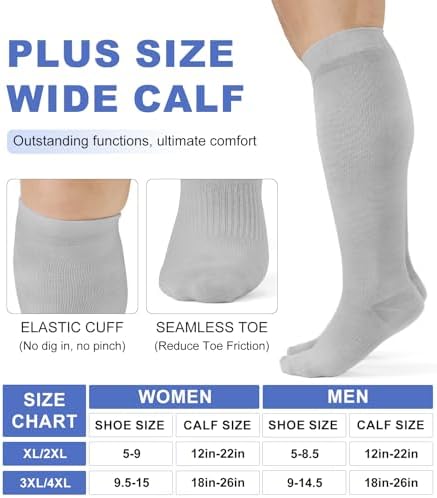 bamboo wide calf compression socks