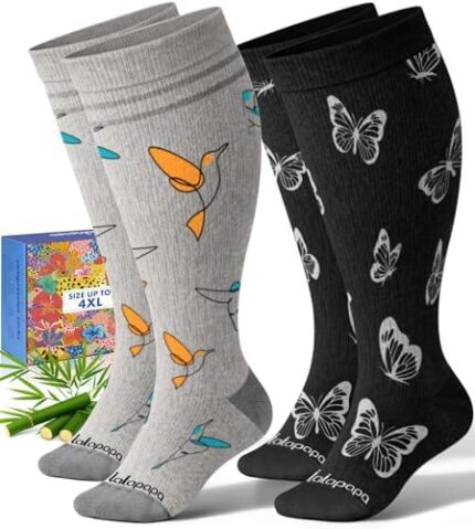 bamboo wide calf compression socks
