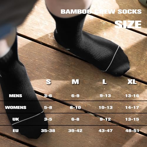 odor resistant bamboo crew socks