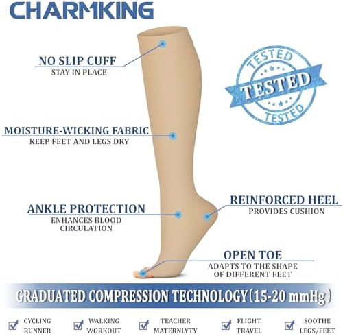 Open toe compression socks