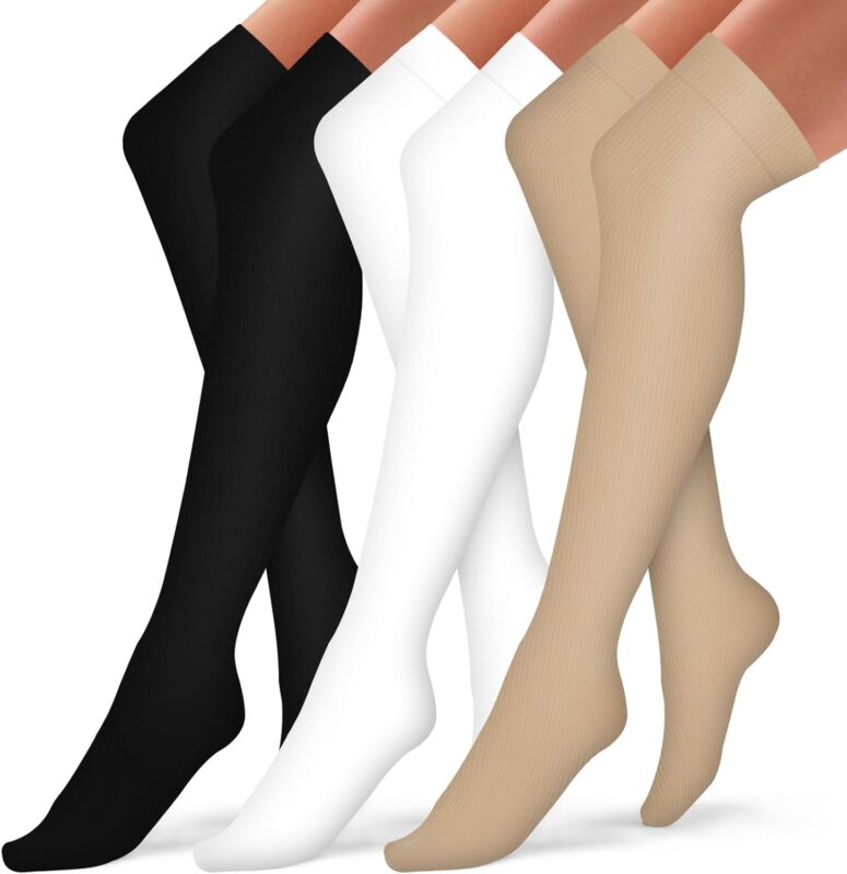 Bluemaple Thigh High Compression Socks for Circulation
