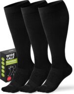 BBFREY Wide Calf Bamboo Compression Socks 20-30 mmHg Plus Size 3 Pairs - Image 2