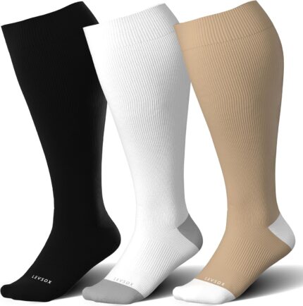 LEVSOX wide calf compression socks
