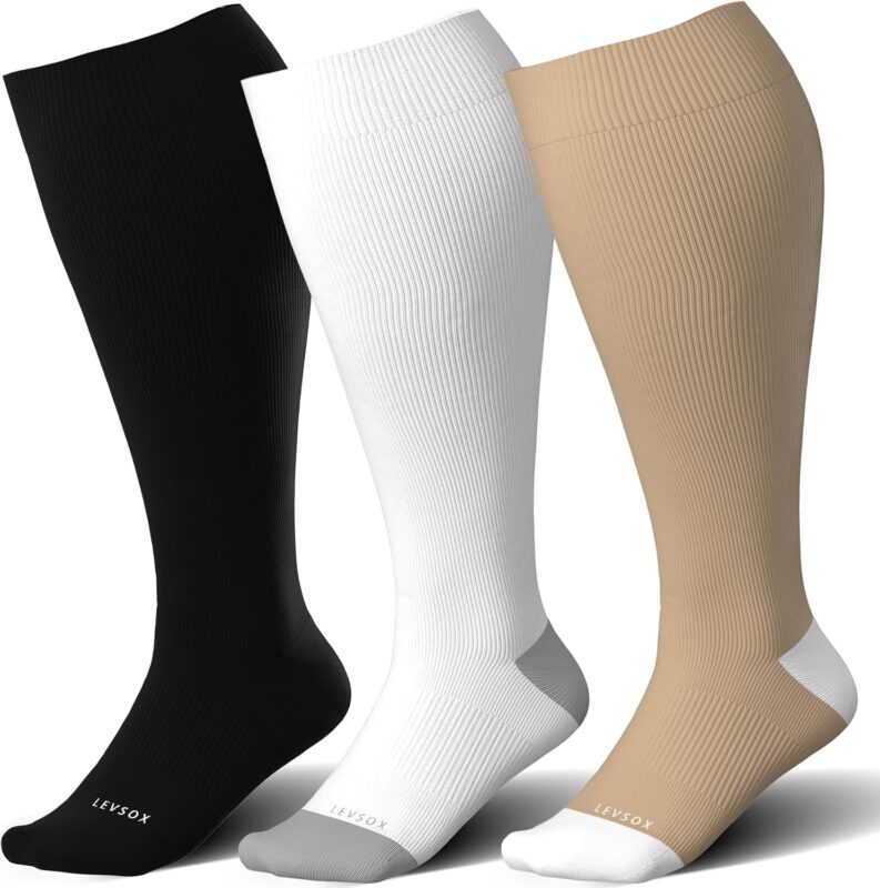 LEVSOX wide calf compression socks