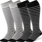 LIKAWEN Bamboo Wide Calf Compression Socks 15-20 mmHg Plus Size 2 Pairs - Image 2