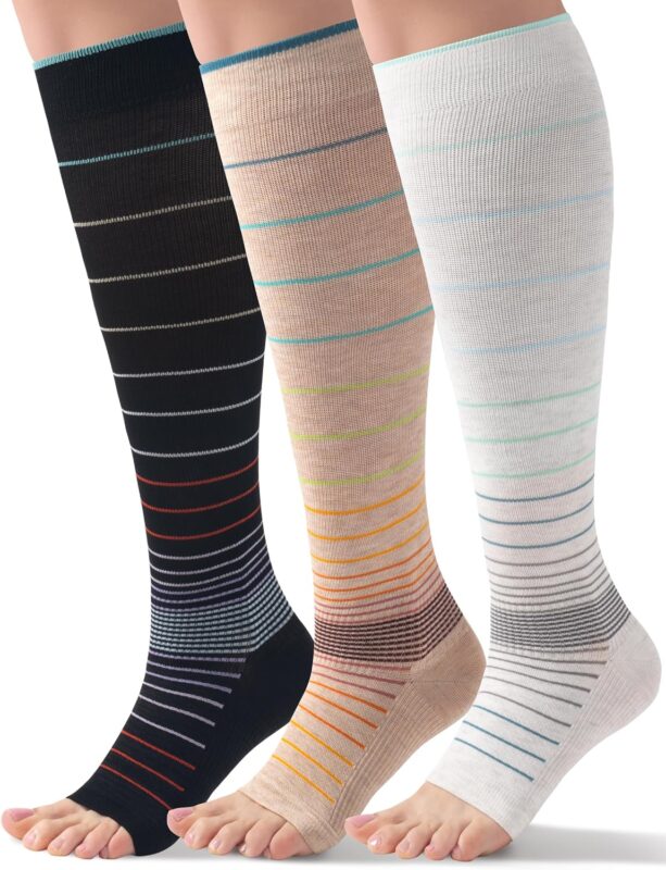BBFREY bamboo viscose toeless compression socks