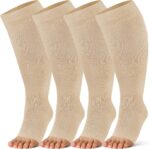 Breslatte Open Toe Compression Socks 10-14 mmHg Wide Calf Bamboo - Image 2