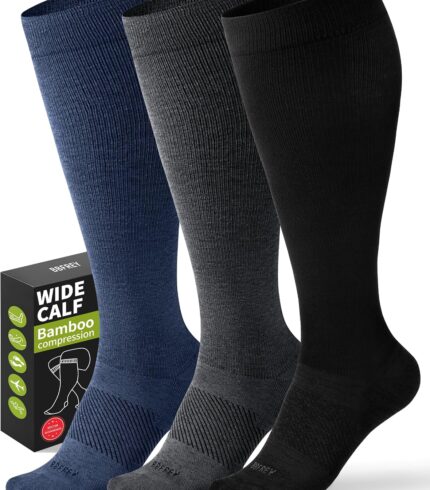 BBFREY wide calf bamboo compression socks