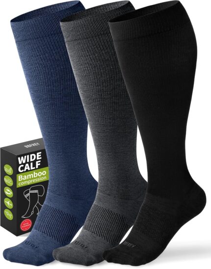 BBFREY wide calf bamboo compression socks
