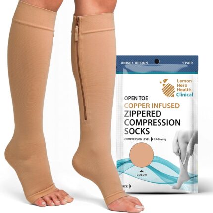 copper zipper compression socks