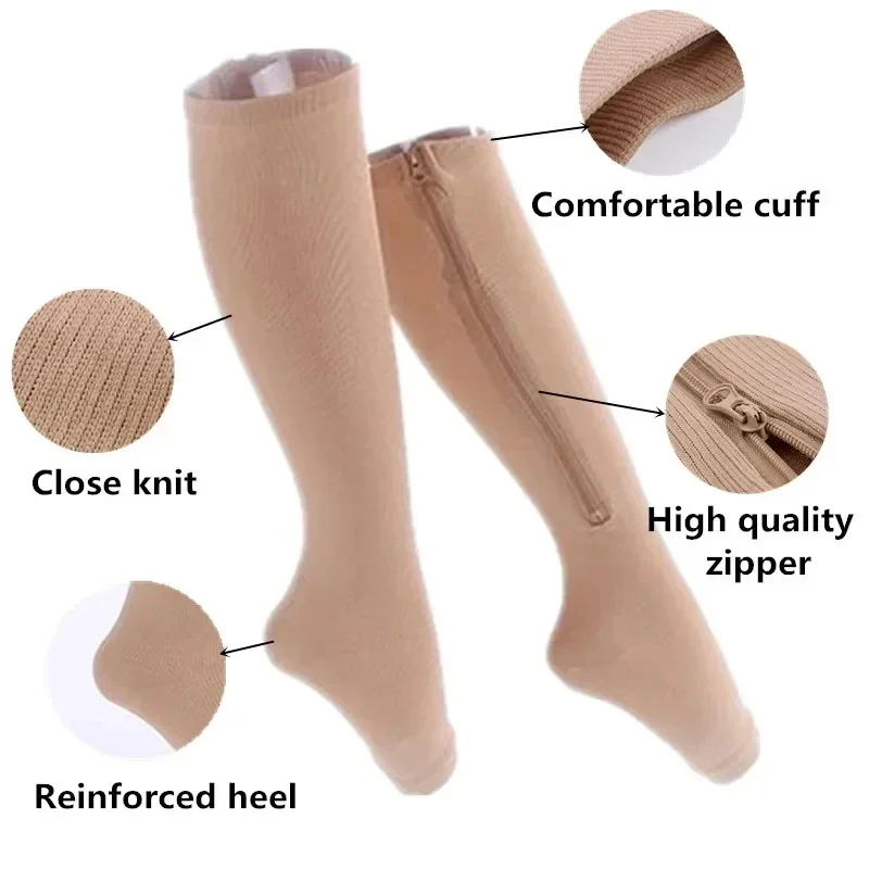 Zipper Compression Socks for Women