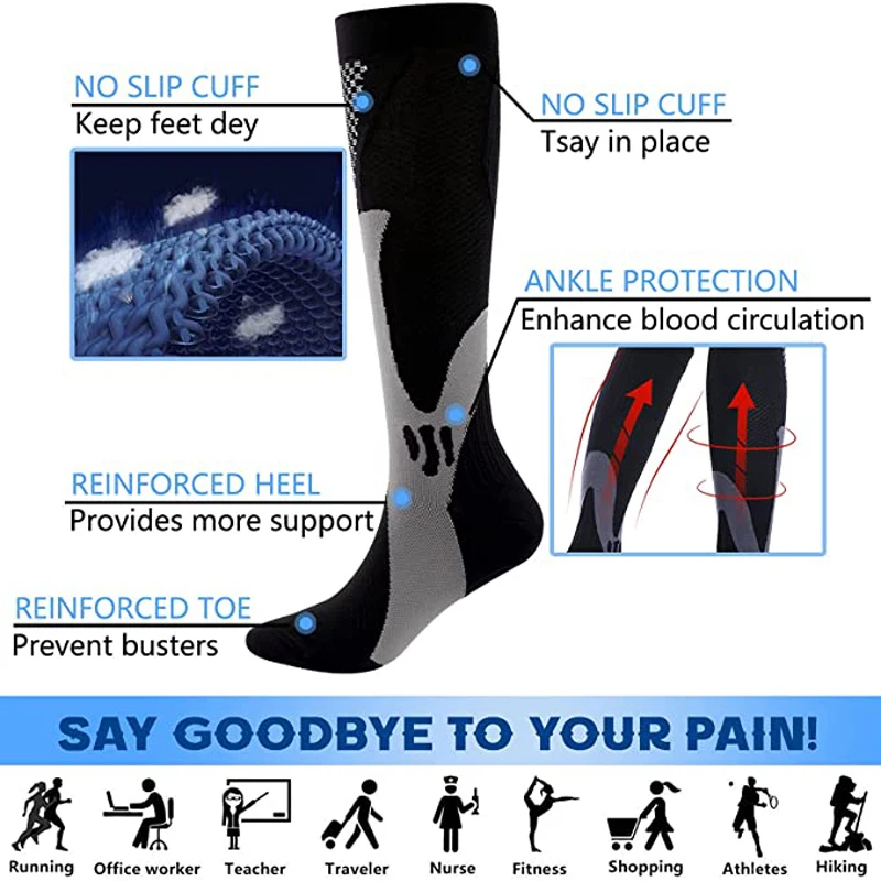 Nylon compression socks athletic