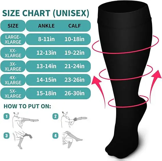2XL-7XL Plus Size Compression Socks