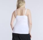 Back view of white clip down nursing cami