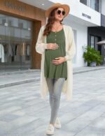 Plus size nursing top – short sleeve breastfeeding tunic for women