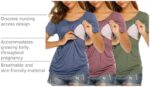 Nursing top infographic showing nursing access, belly room and soft fabric