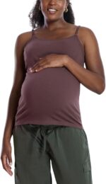 French roast brown nursing tank top on pregnant model