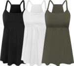 Black, white and army green cotton nursing camis