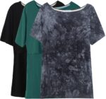 Tie-dye grey nursing t-shirt with teal and black tees