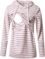 Pink and white stripe nursing hoodie