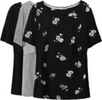 Daisy print black breastfeeding tee set front view