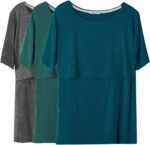 Teal nursing t-shirt with grey and deep green tees