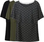 Polka dot nursing top with army green and black tees