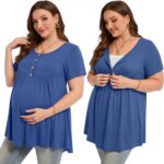 Plus size nursing top – short sleeve breastfeeding tunic for women