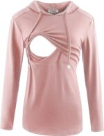 Light pink maternity nursing hoodie