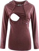 Maroon heather breastfeeding hoodie