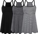 Black and grey striped nursing tank tops set