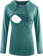 Teal green breastfeeding hoodie