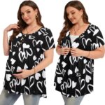 Women's plus size nursing tops – short sleeve breastfeeding tunic